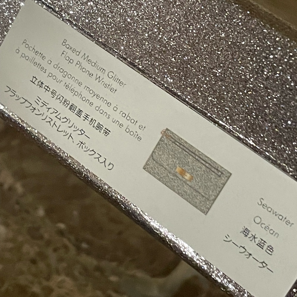 KATE SPADE NIB Kenzie Boxed Seawater Sparkling Green Glitter Medium Flp Wristlet - Picture 12 of 16